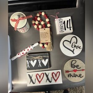 Valentine's Day Decor Set with Hearts and Love Signs